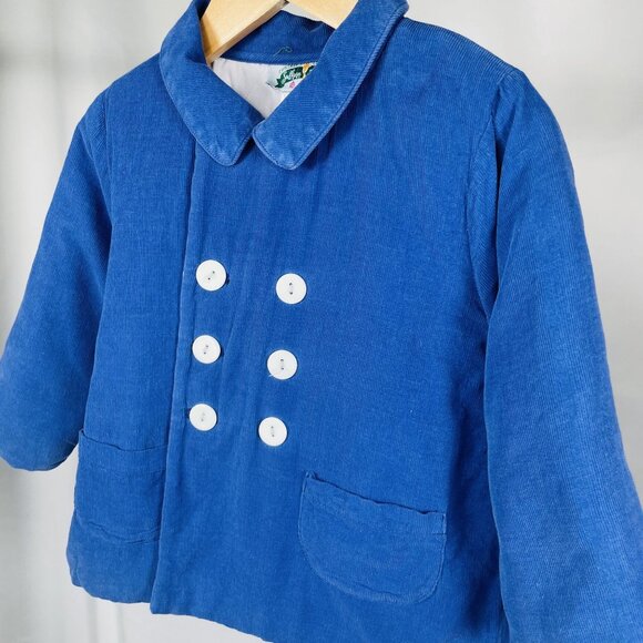 Southern Taters Boutique Toddler Boys Blue Double Breasted Collared Jacket 3T - Picture 2 of 8